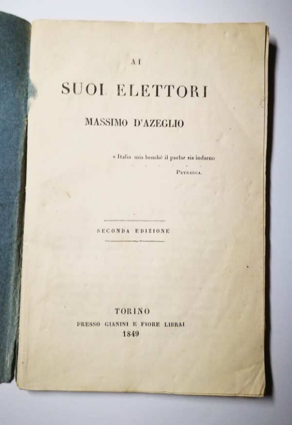 Massimo D’Azeglio - Ai suoi Elettori -