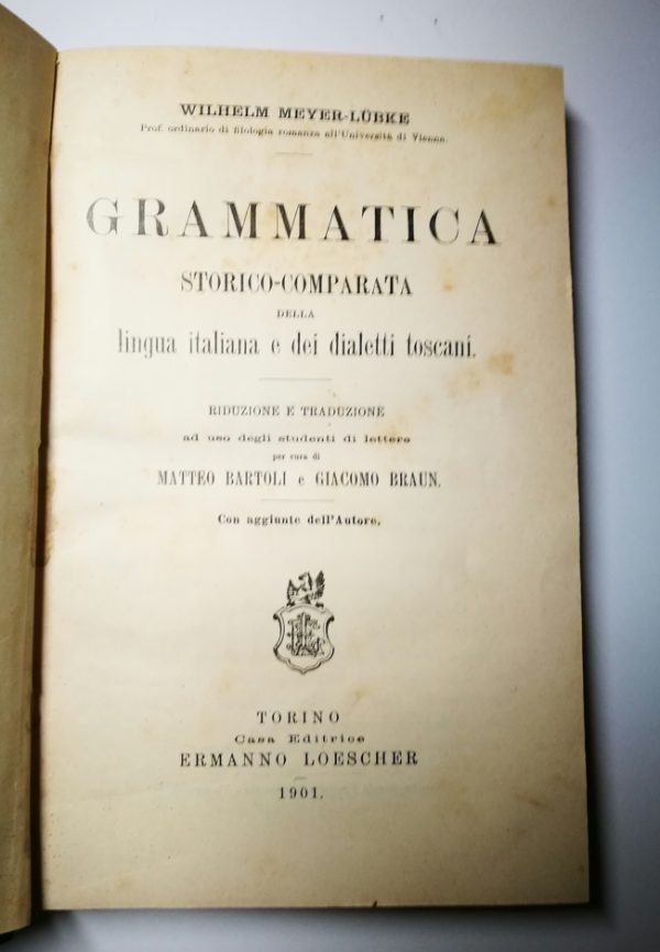 Grammatica storico-comparata della lingua e dei dialetti toscani - Wilhelm Meyer-Lubke - 1901