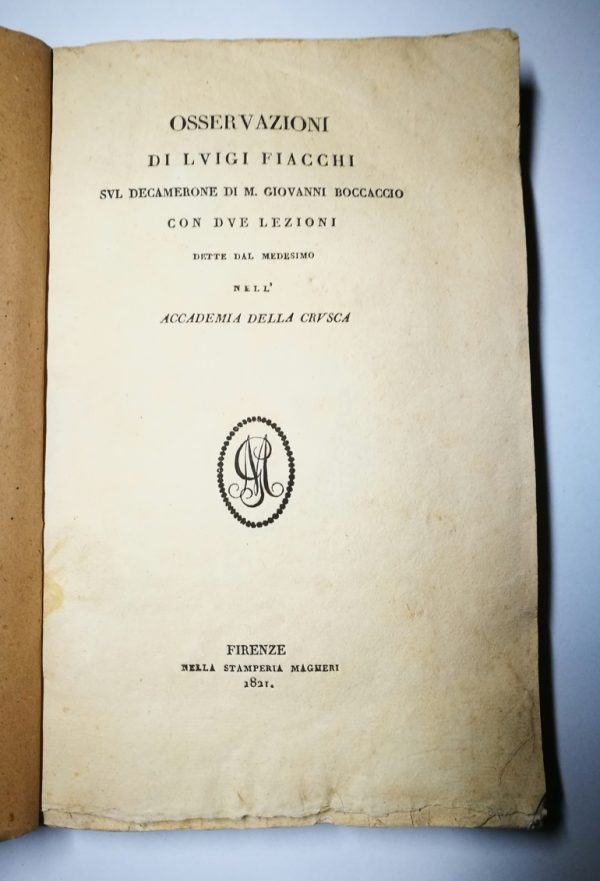 Osservazioni Di Luigi Fiacchi Sul Decamerone Di M. Giovanni Boccaccio