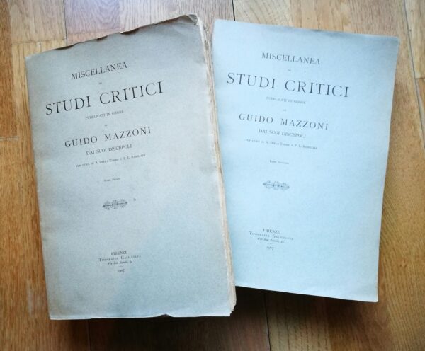 Miscellanea di studi critici in onore di Guido Mazzoni