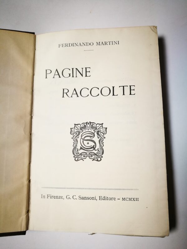 Ferdinando Martini Pagine raccolte - immagine 2