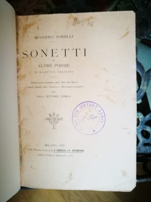 Ruggero Torelli - Sonetti ed altre Poesie in dialetto perugino