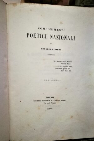 Giuseppe Pieri - Componimenti poetici nazionali