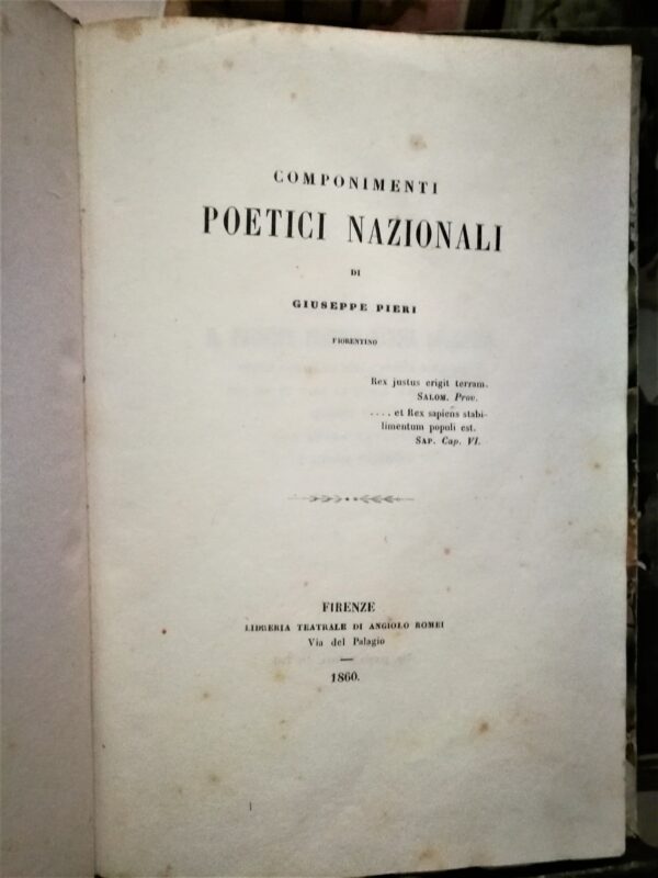 Giuseppe Pieri - Componimenti poetici nazionali