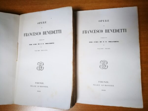 Opere di Francesco Benedetti. Pubblicate per cura di F. S. Orlandini - immagine 3