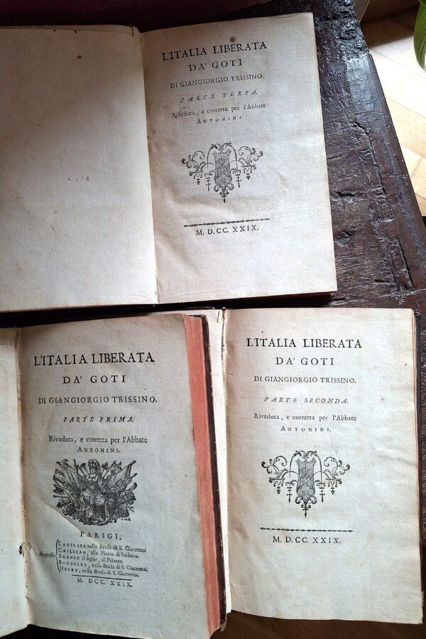 Trissino Giovan Giorgio - L’Italia liberata da Ghoti riveduta e corretta per l’Abbate Antonini - Parigi, consorzio di editori, 1779 - immagine 3