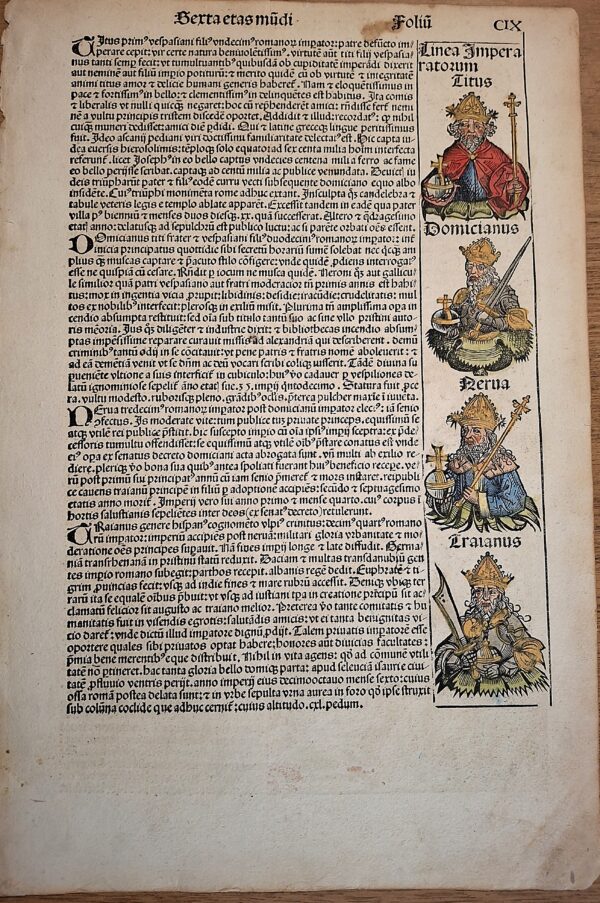 Hartmann Schedel - Liber Chronicarum – Norimberga, Anton Koberger, 1493 - Folio CIX - - immagine 3