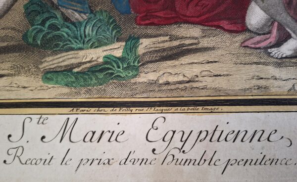 Ste Marie Égyptienne reçoit le prix d’une humble pénitence, A Paris, chez de Poilly, fine 600 - immagine 2