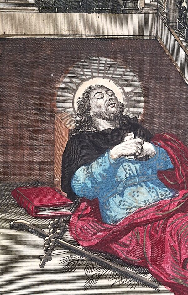 Saint Alexis – Incisione devozionale, Parigi ca. 1730 - immagine 3