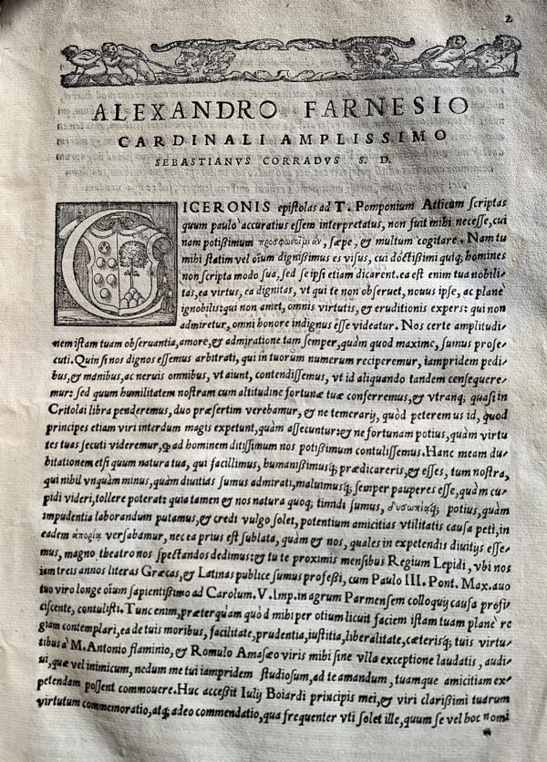 Marco Tullio Cicerone - Epistolae ad Atticum, interpretate da Sebastiano Corrado - Venetiis, Hieronymus Scotus, ottobre 1544 - immagine 4