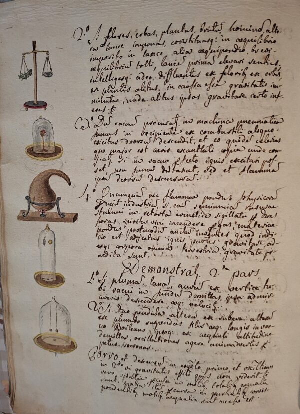 Manoscritto scientifico illustrato in latino – Trattato di fisica sperimentale - Biblioteca della Corte Medicea - immagine 9