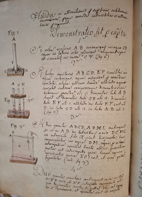 Manoscritto scientifico illustrato in latino – Trattato di fisica sperimentale - Biblioteca della Corte Medicea - immagine 6