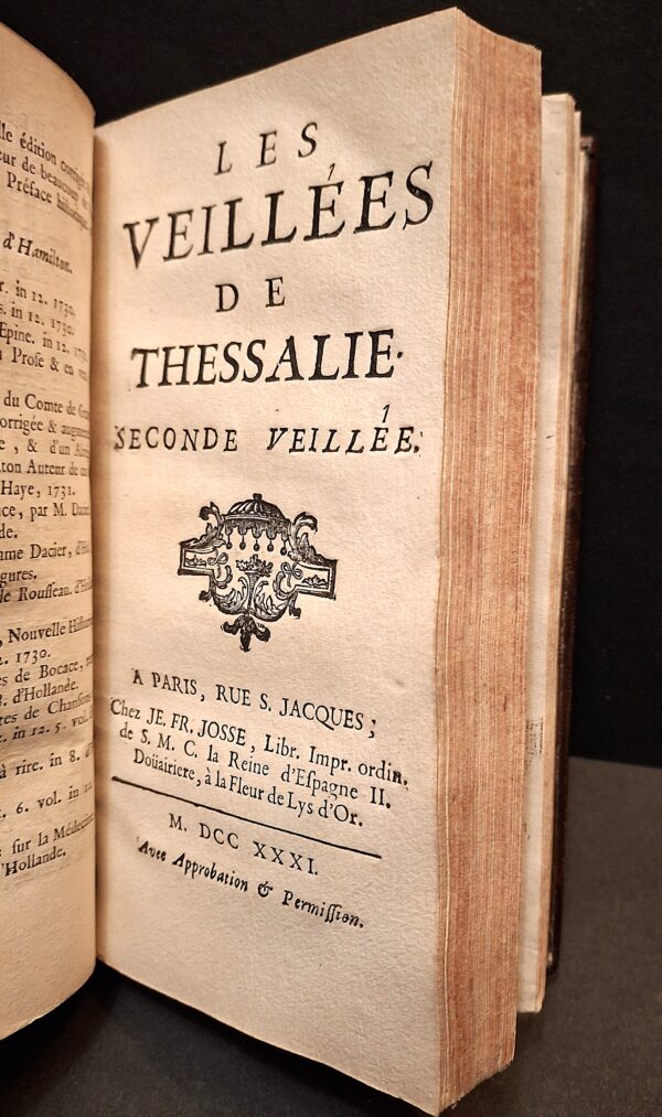 Les Veillées de Thessalie - Première et Seconde - Paris, chez Jean-François Josse, 1731. - immagine 2
