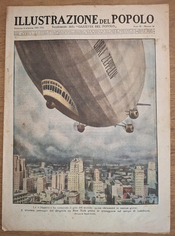 Illustrazione del Popolo. Supplemento Gazzetta del Popolo - Domenica 8 settembre 1929 (VII). Anno: IX – Numero 36.