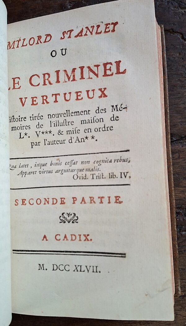 Mylord Stanley, ou le criminel vertueux, À Cadix [ma probabilmente Parigi], 1747 - immagine 7