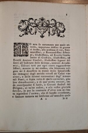 Angelo Arfelli - Orazione detta nell’Instituto delle Scienze per la solenne distribuzione de’ premi, 1736