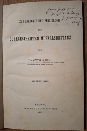 Otto Nasse - Zur Anatomie und Physiologie der quergestreiften Muskelsubstanz - Leipzig, 1882