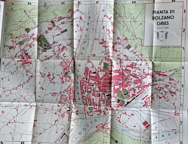 Pianta della città e carta dei dintorni di Bolzano-Gries. Guida alla pianta della città di Bolzano -1934 - immagine 3