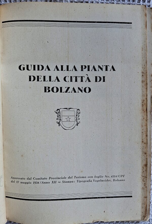 Pianta della città e carta dei dintorni di Bolzano-Gries. Guida alla pianta della città di Bolzano -1934 - immagine 5