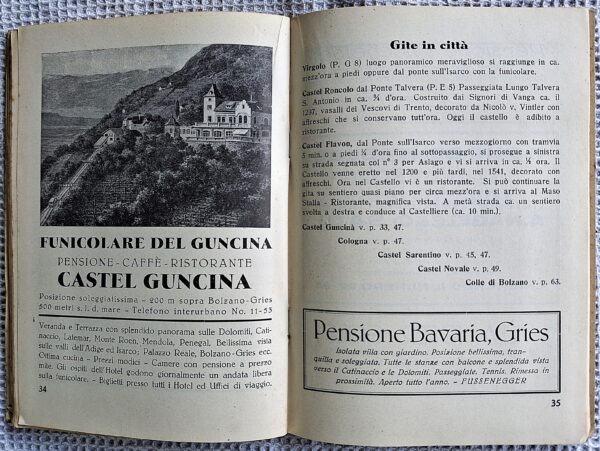 Pianta della città e carta dei dintorni di Bolzano-Gries. Guida alla pianta della città di Bolzano -1934 - immagine 6