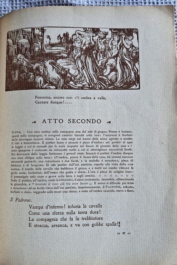 La Festa del Grano. Poema tragico in un prologo e due atti - Illustratore: G. Mancini (xilografie) - 1910 - immagine 6