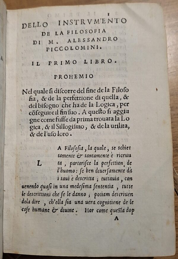 Alessandro Piccolomini - L’Instrvmento della Filosofia - Roma, Vincenzo Valgrisi, 1551 - immagine 6
