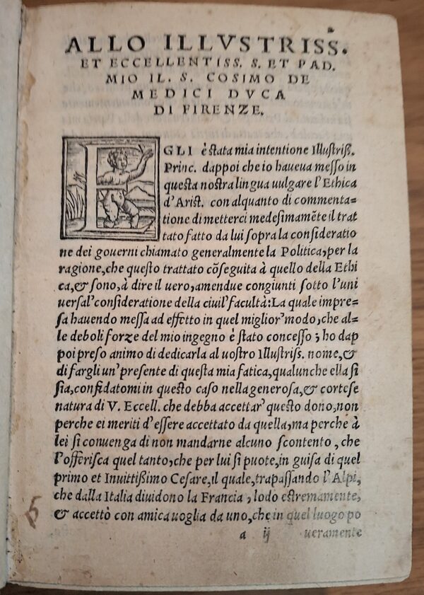 Aristotele - Trattato dei Governi Tradotto dal greco in lingua volgare fiorentina da Bernardo Segni In Vinegia, 1551 - immagine 5