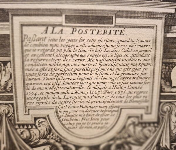 Alla Posterità – Ritratto di Jacques Callot per Abraham Bosse (francese, Tours 1602/04–1676 Parigi) - immagine 2