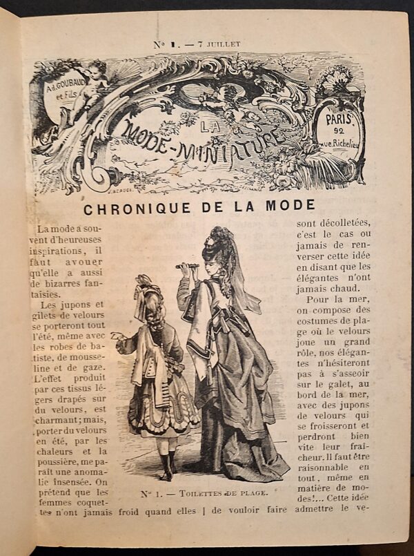 La Mode Miniature - Paris, Ad. Goubaud & Fils Éditeurs, 92 rue de Richelieu - Luglio 1872- Giugno 1873 - Primo Anno - immagine 4