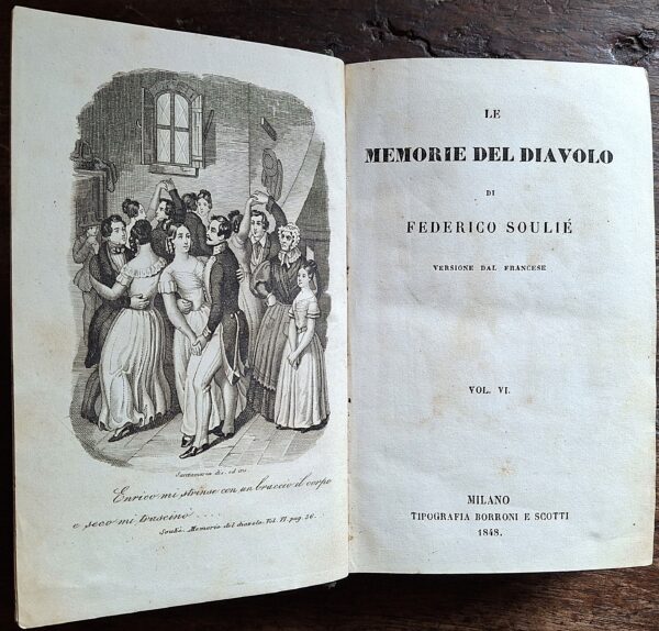 Frédéric Soulié - Le Memorie del Diavolo - versione dal francese di Luigi Masieri - Milano, Tipografia Patriottica Borroni e Scotti, 1848 - immagine 2