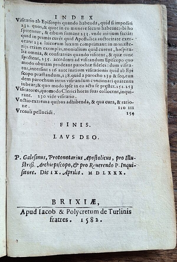 Constitutiones et decreta condita in Provinciali Synodo Mediolanensi - Carolo Borromeo - Brixiae, apud Petrum Mariam Marchettum, 1582 - immagine 2