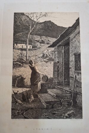 Lorenzo Delleani  - "Tonio!..." Incisione su disegno di Celestino Delleani