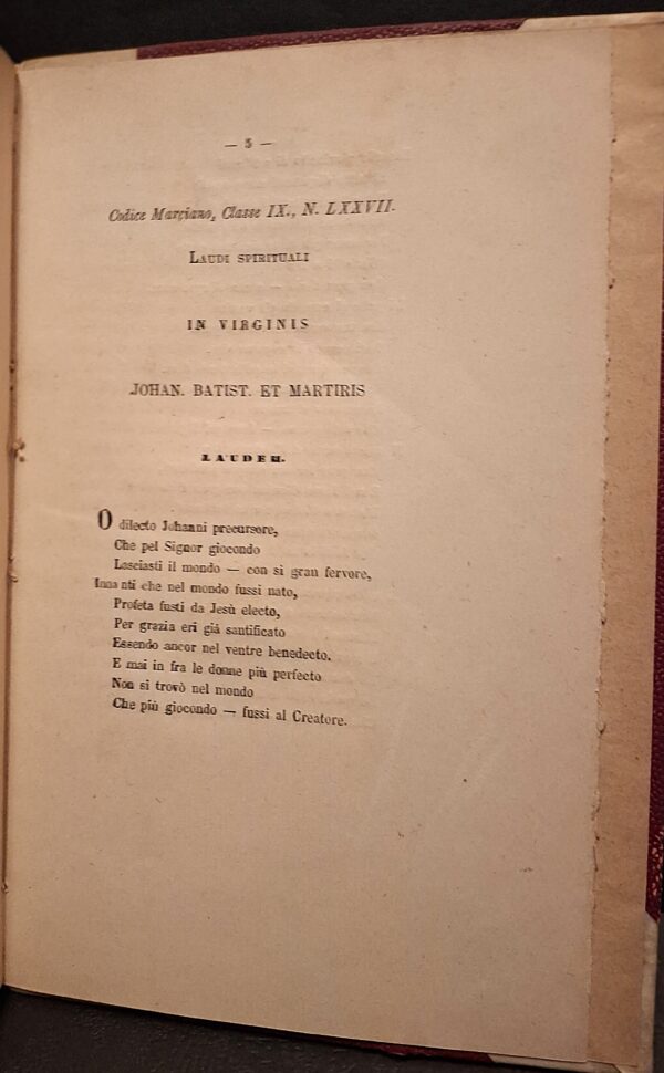 Codici della Biblioteca Marciana - Un sermone ed una laude - Venezia, A. Clementi Tipografo, 1869