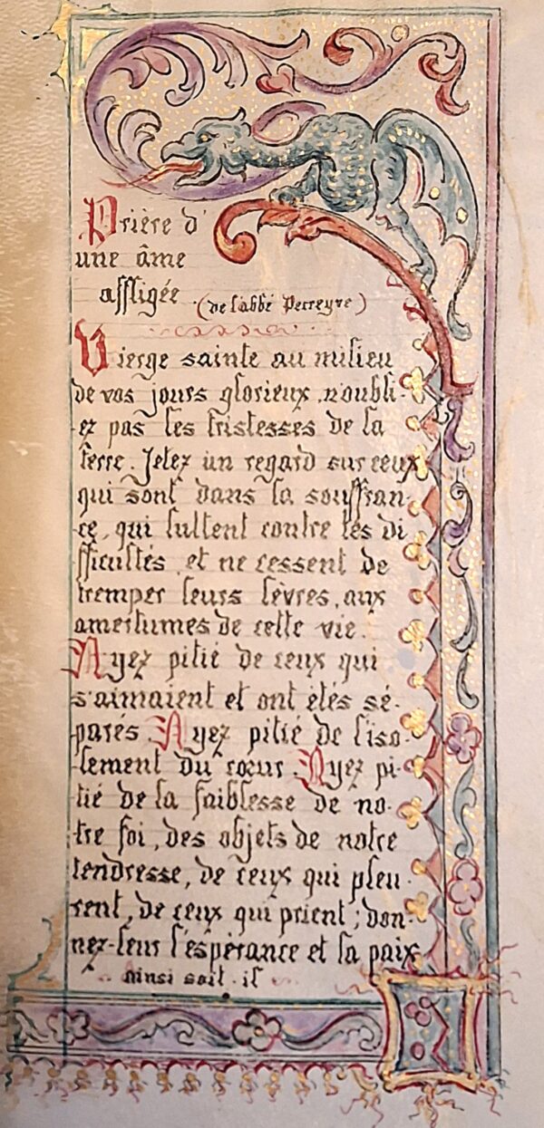 Un tesoro spirituale di inizio Novecento - Manoscritto miniato devozionale su pergamena - Paris, C. Michaux primi 900 - immagine 5