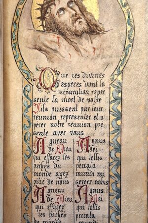 Un tesoro spirituale di inizio Novecento - Manoscritto miniato devozionale su pergamena - Paris, C. Michaux primi 900