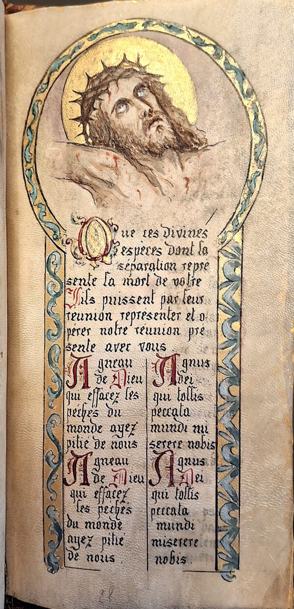Un tesoro spirituale di inizio Novecento - Manoscritto miniato devozionale su pergamena - Paris, C. Michaux primi 900