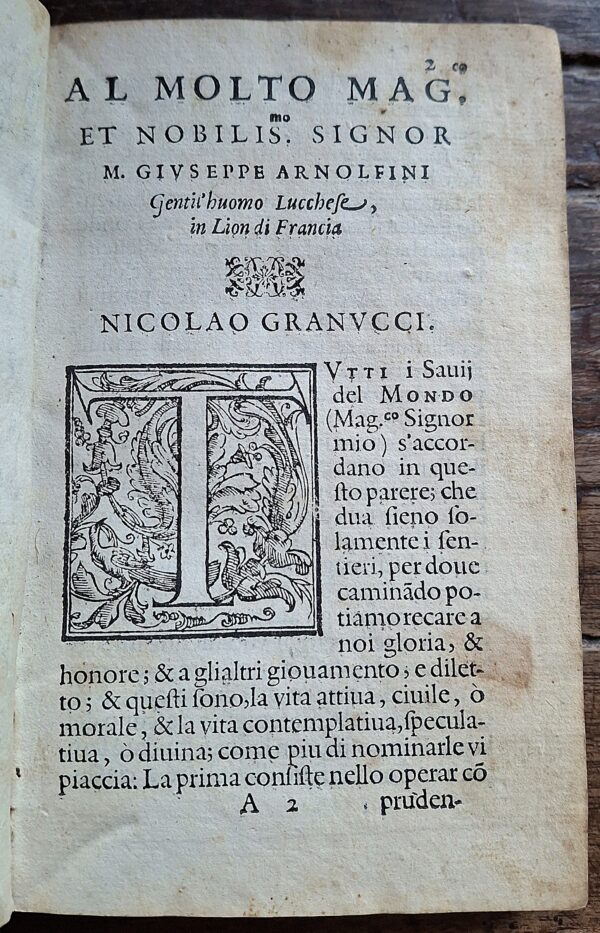 Nicolao Granucci - La piacevol notte et lieto giorno, opera morale - In Venetia, appresso Iacomo Vidali, 1584 - immagine 3