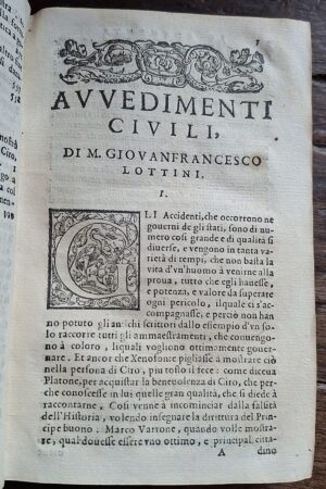 Avvedimenti civili di M. Giovan Francesco Lottini da Volterra - In Venetia, appresso Iacomo Leonzini, 1575