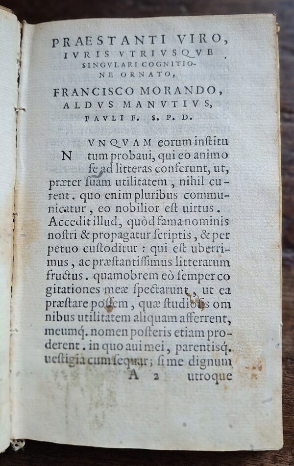 Orthographiae ratio, ab Aldo Manutio, Pauli f. collecta - Venezia, [Aldo Manuzio il Giovane], 1561. Con privilegio. - immagine 5