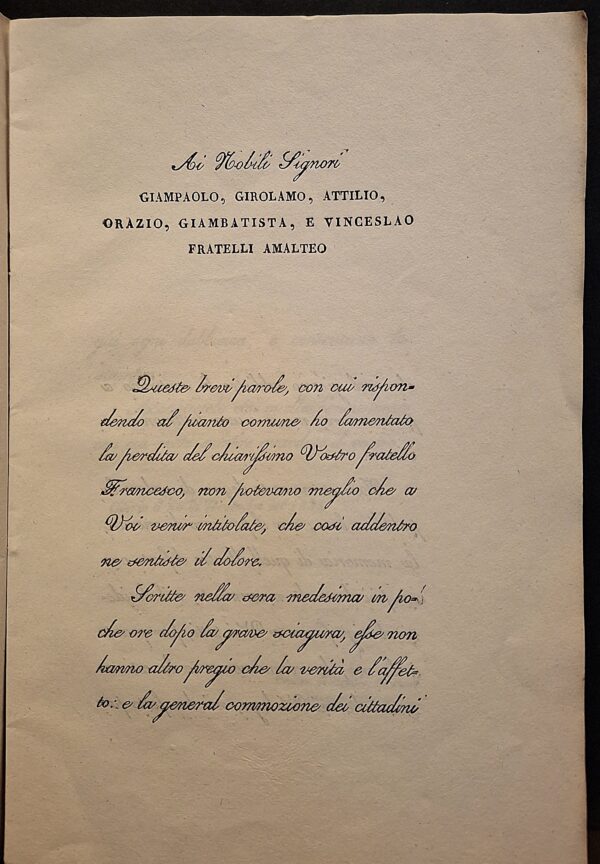 Di Carlo Padovan - In morte di Francesco Amalteo opitergino. Discorso - Treviso, Tipografia Andreola, 1838 - immagine 2