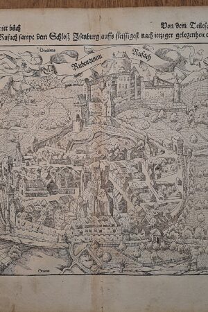 Sebastian Münster (1488–1552) - Veduta di Butach (Butzach) – ca. 1550