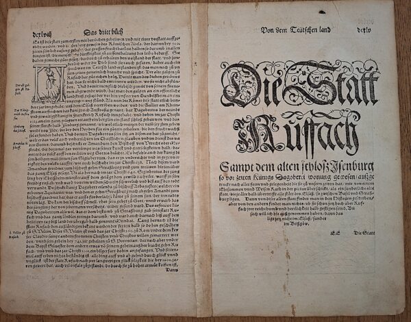 Sebastian Münster (1488–1552) - Veduta di Butach (Butzach) – ca. 1550 - immagine 3