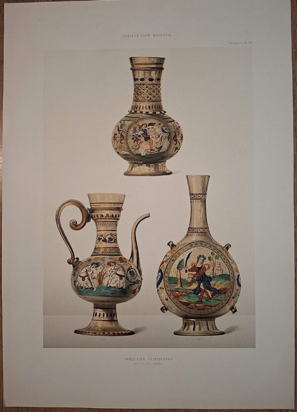 Verres Vénitiens – Fin du XVe Siècle  Collection Spitzer – Cromolitografia a colori - Parigi, (ca. 1880–1890)