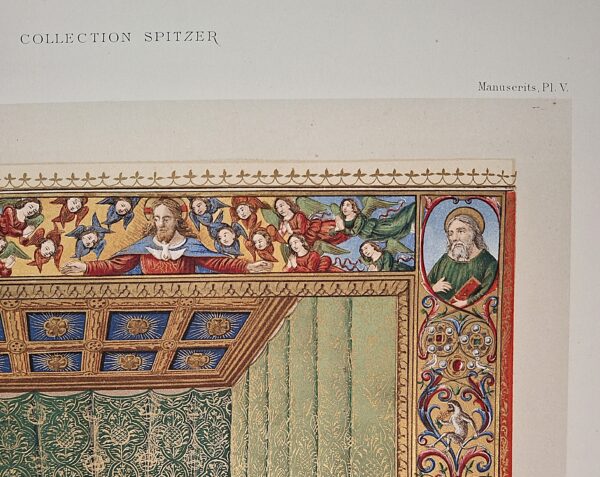 Manuscrits, Pl. V  Titolo: Pontifical du Pape Léon X – Travail Italien, XVIe siècle - Cromolitografia a colori - Parigi (ca. 1880–1890) - immagine 2