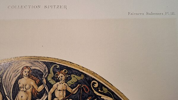Collection Spitzer – Faïences Italiennes, Pl. III  Grand Plat Fabrique de Caffaggiolo - Parigi, (ca. 1880–1890) - immagine 2