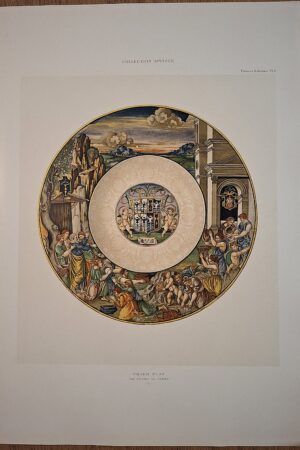 Collection Spitzer – Faïences Italiennes, Pl. IX - Grand Plat par Niccolò da Urbino – Cromolitografia a colori – Parigi, (ca. 1880–1890)