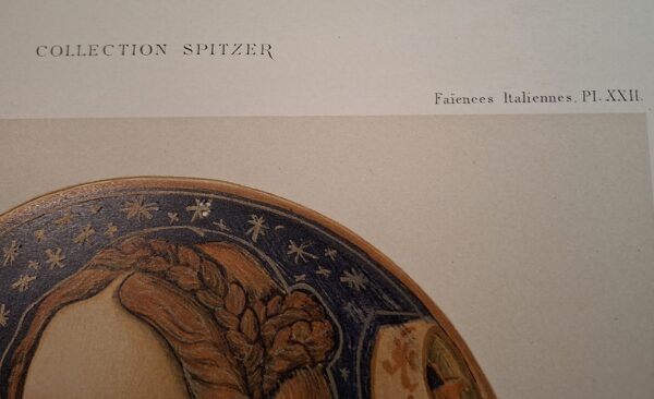 Collection Spitzer – Faïences Italiennes, Pl. XXII  Coupes par Giorgio Andreoli, Gubbio, 1537 - Cromolitografia a colori - Parigi, (ca. 1880–1890) - immagine 3