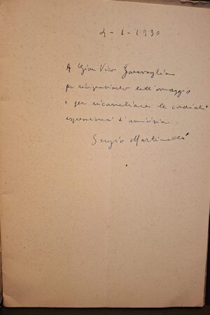Sergio Martinelli - Verità e opinione nel poema di Parmenide - Edonismo negativo nei "Pensieri" del Leopardi - Milano, Cogliati, 1929