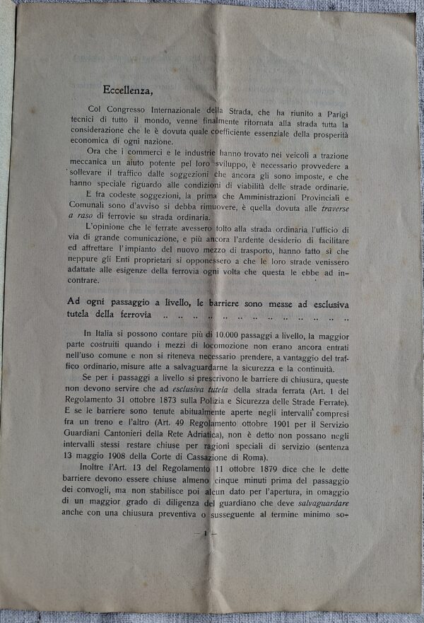 TOURING CLUB ITALIANO – Commissione pel Miglioramento delle Strade Per la limitazione dei passaggi a livello. Milano, s.d. [ma 1910 circa] - immagine 4