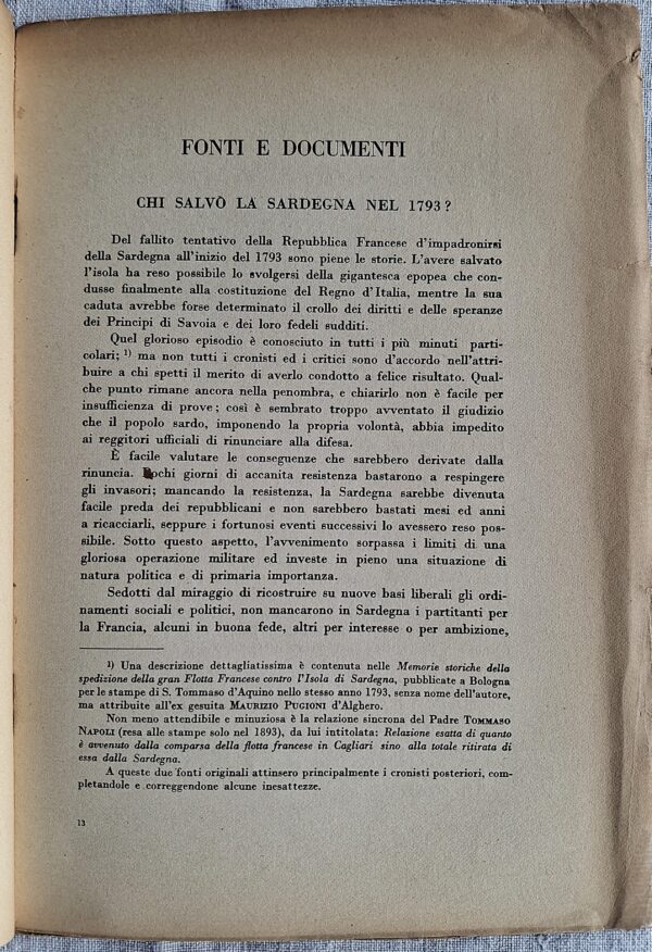 Michele Pinna - Chi salvò la Sardegna nel 1793? - Roma, Libreria dello Stato, 1935 (Anno XIII E.F.) - immagine 2